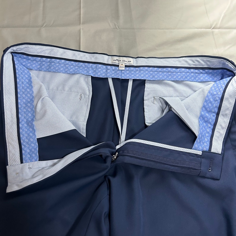 Peter Millar Shorts Golf Performance Mens 36 Navy Blue Preppy Classic - Picture 5 of 10